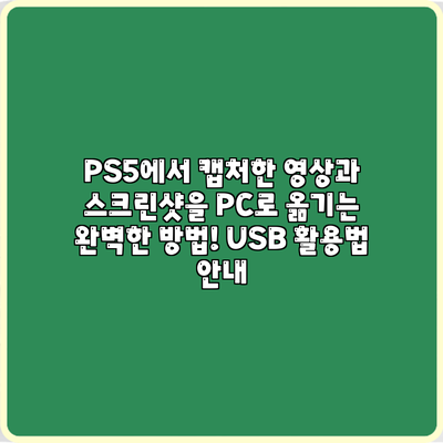 PS5에서 캡처한 영상과 스크린샷을 PC로 옮기는 완벽한 방법! USB 활용법 안내