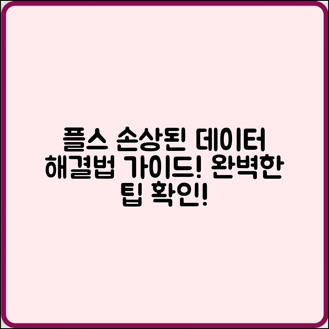 플스 ‘손상된 데이터’ 해결법 완벽 가이드