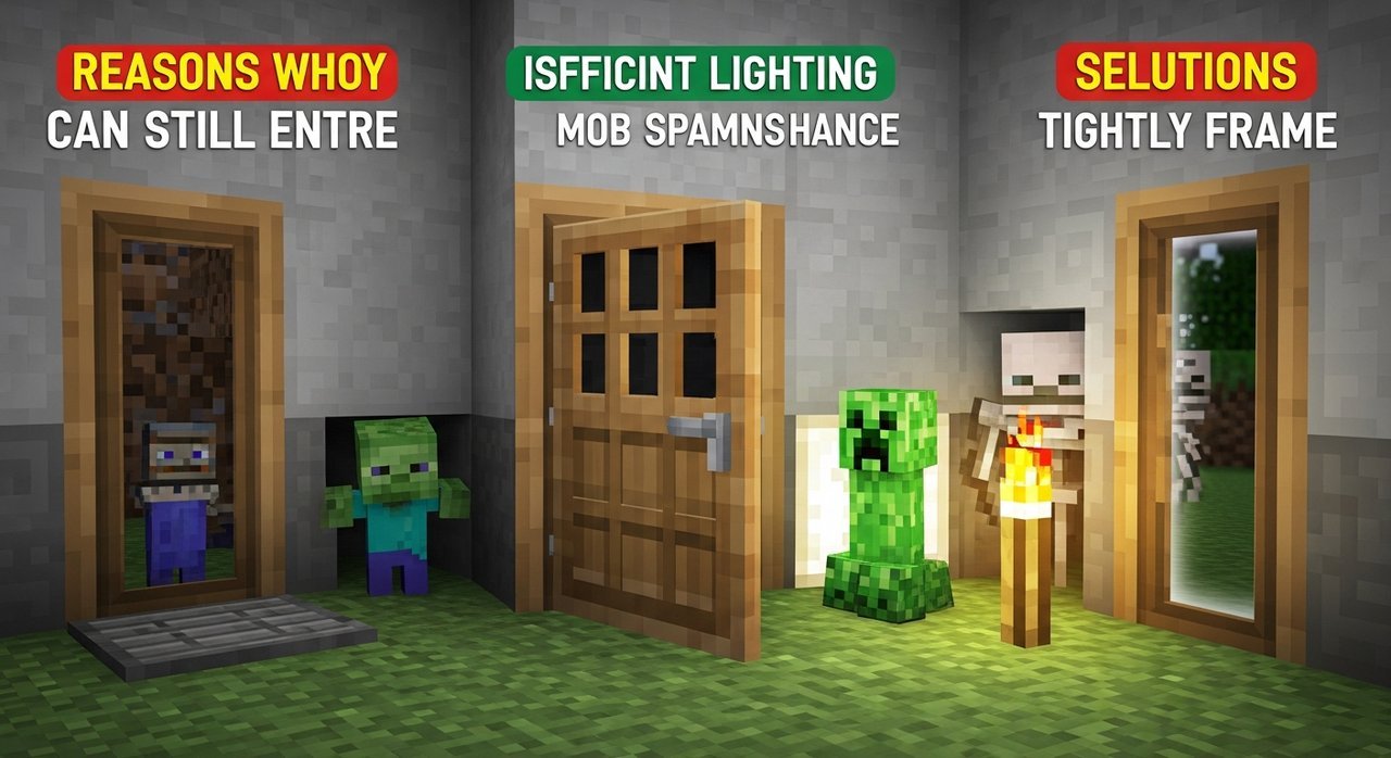 마인크래프트 문을 설치했는데도 몹이 들어오는 이유 3가지와 해결 비법!