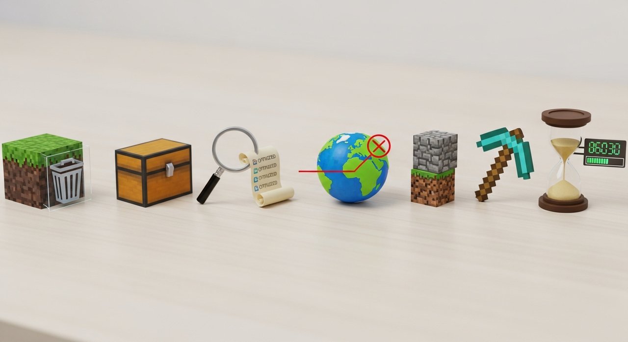 용량 폭탄 해결! 마인크래프트 서버 맵 용량 줄이는 방법 5가지